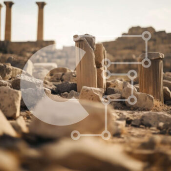 Intra Συλλεκτικό Ξύλινο Παζλ Plywood  4mm - Αρχαίοι στύλοι και συντρίμμια σε αρχαιολογικό χώρο Σε Ξύλινο Κουτί - Διαστάσεις Puzzle: 10x10 cm – 25 κομμάτια - Image 1