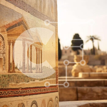 Intra Συλλεκτικό Ξύλινο Παζλ Plywood  4mm - Μωσαϊκό και κτίρια αρχαίας πόλης Σε Ξύλινο Κουτί - Διαστάσεις Puzzle: 10x10 cm – 25 κομμάτια - Image 1