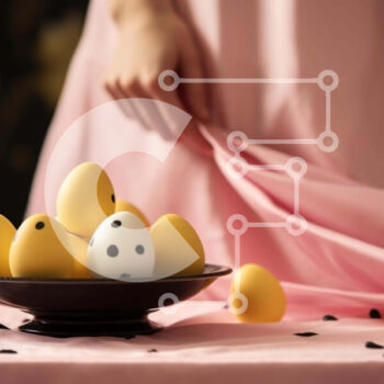 Intra Συλλεκτικό Ξύλινο Παζλ Plywood  4mm - Γυναίκα με ροζ φόρεμα με μπολ αυγών Σε Ξύλινο Κουτί - Διαστάσεις Puzzle: 10x10 cm – 25 κομμάτια - Image 1