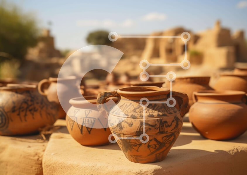 Intra Συλλεκτικό Ξύλινο Παζλ Plywood  4mm - Συλλογή αγγείων κεραμικής Σε Ξύλινο Κουτί - Διαστάσεις: 10x10 cm – 25 κομμάτια