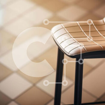 Intra Συλλεκτικό Ξύλινο Παζλ Plywood  4mm - Μονή μπεζ καρέκλα μπαρ σε δάπεδα με πλακάκια Σε Ξύλινο Κουτί - Διαστάσεις Puzzle: 10x10 cm – 25 κομμάτια - Image 1