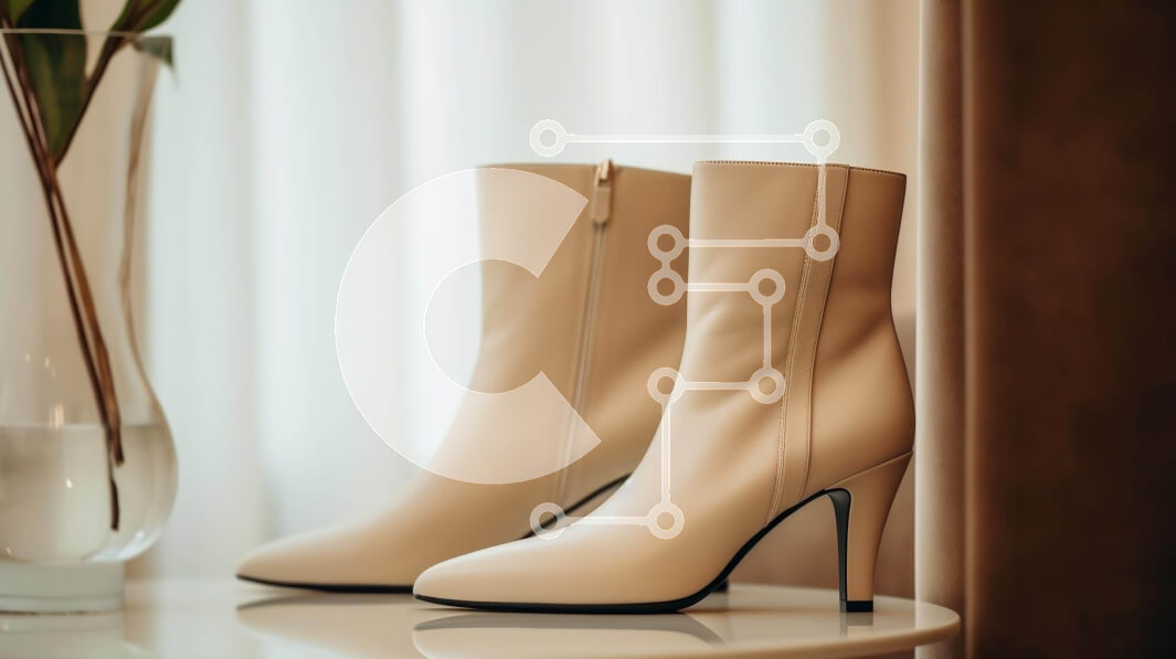 Intra Συλλεκτικό Ξύλινο Παζλ Plywood  4mm - Λευκές ψηλοτάκουνες μπότες και λουλούδια σε ένα τραπέζι Σε Ξύλινο Κουτί - Διαστάσεις Puzzle: 10x10 cm – 25 κομμάτια