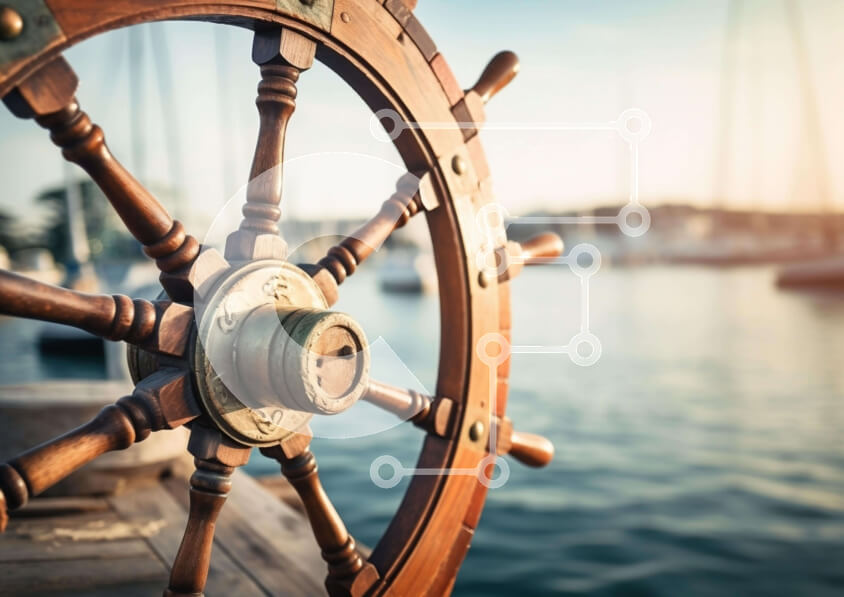 Intra Συλλεκτικό Ξύλινο Παζλ Plywood  4mm - Ξύλινο τιμόνι πλοίου και βάρκες Σε Ξύλινο Κουτί - Διαστάσεις Puzzle: 10x10 cm – 25 κομμάτια