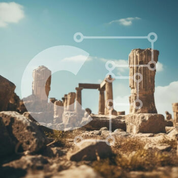 Intra Συλλεκτικό Ξύλινο Παζλ Plywood  4mm - Αρχαίοι πυλώνες και βράχοι στην έρημο Σε Ξύλινο Κουτί - Διαστάσεις Puzzle: 10x10 cm – 25 κομμάτια - Image 1