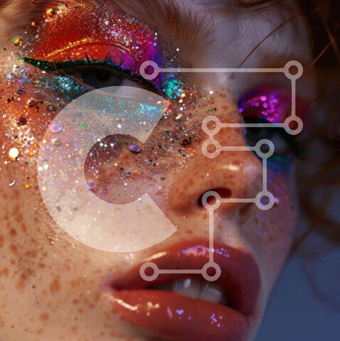 Intra Συλλεκτικό Ξύλινο Παζλ Plywood  4mm - Πολύχρωμο μακιγιάζ και λαμπερά μάτια Σε Ξύλινο Κουτί - Διαστάσεις Puzzle: 10x10 cm – 25 κομμάτια - Image 1