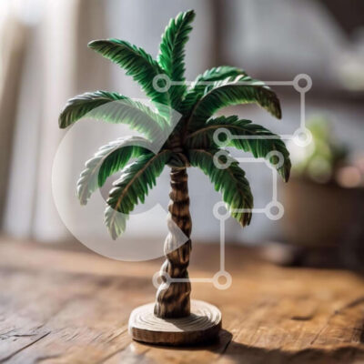 Intra Συλλεκτικό Ξύλινο Παζλ Plywood  4mm - Μικρός φοίνικας σε παλιό ξύλινο τραπέζι Σε Ξύλινο Κουτί - Διαστάσεις: 10x10 cm – 25 κομμάτια - Image 1