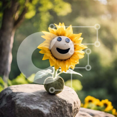 Intra Συλλεκτικό Ξύλινο Παζλ Plywood 4mm - Χαρούμενο παιχνίδι Ηλίανθος στους βράχους Σε Ξύλινο Κουτί - Διαστάσεις: 10x10 cm – 25 κομμάτια - Image 1