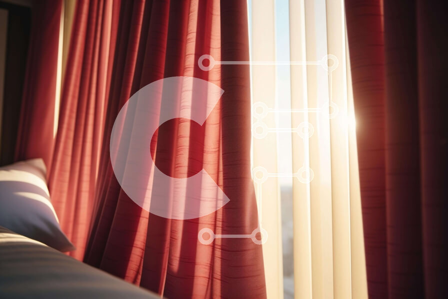 Intra Συλλεκτικό Ξύλινο Παζλ Plywood  4mm - Ηλιόλουστο δωμάτιο με κρεβάτι και κόκκινες κουρτίνες Σε Ξύλινο Κουτί - Διαστάσεις Puzzle: 10x10 cm – 25 κομμάτια