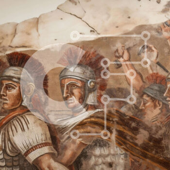 Intra Συλλεκτικό Ξύλινο Παζλ Plywood  4mm - Ιστορική Ζωγραφική Ανδρών με Στολές Ρωμαϊκής Εποχής Σε Ξύλινο Κουτί - Διαστάσεις Puzzle: 10x10 cm – 25 κομμάτια - Image 1