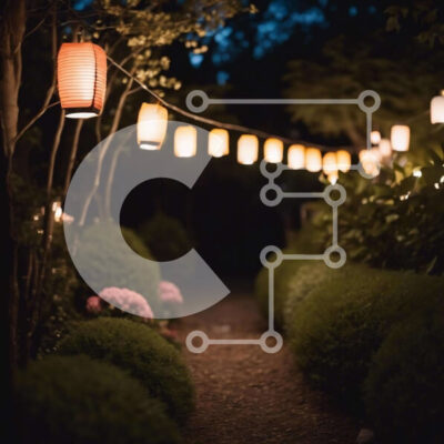 Intra Συλλεκτικό Ξύλινο Παζλ Plywood 4mm - Μονοπάτι με επένδυση από χάρτινα φανάρια τη νύχτα Σε Ξύλινο Κουτί - Διαστάσεις Puzzle: 10x10 cm – 25 κομμάτια - Image 1