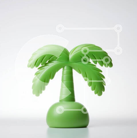 Intra Συλλεκτικό Ξύλινο Παζλ Plywood 4mm - Πράσινο παιχνίδι φοίνικα σε λευκή επιφάνεια Σε Ξύλινο Κουτί - Διαστάσεις: 10x10 cm – 25 κομμάτια - Image 1