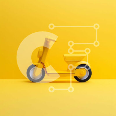 Intra Συλλεκτικό Ξύλινο Παζλ Plywood  4mm - Κίτρινο παιχνίδι σκούτερ Σε Ξύλινο Κουτί - Διαστάσεις: 10x10 cm – 25 κομμάτια - Image 1