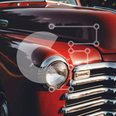 Intra Συλλεκτικό Ξύλινο Παζλ Plywood 4mm - Vintage Red Truck Front End στο χώρο στάθμευσης Σε Ξύλινο Κουτί - Διαστάσεις Puzzle: 10x10 cm – 25 κομμάτια - Image 1