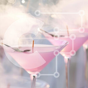 Intra Συλλεκτικό Ξύλινο Παζλ Plywood  4mm - Ροζ ποτήρια Martini σε ένα κομψό κοκτέιλ πάρτι Σε Ξύλινο Κουτί - Διαστάσεις Puzzle: 10x10 cm – 25 κομμάτια