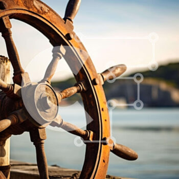 Intra Συλλεκτικό Ξύλινο Παζλ Plywood  4mm - Ξύλινο τιμόνι πλοίου στην αποβάθρα Σε Ξύλινο Κουτί - Διαστάσεις Puzzle: 10x10 cm – 25 κομμάτια - Image 1