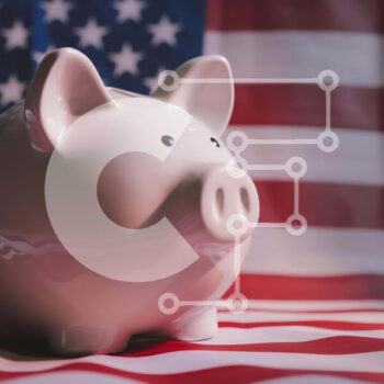 Intra Συλλεκτικό Ξύλινο Παζλ Plywood  4mm - Λευκός κουμπαράς με αμερικανική σημαία Σε Ξύλινο Κουτί - Διαστάσεις Puzzle: 10x10 cm – 25 κομμάτια - Image 1