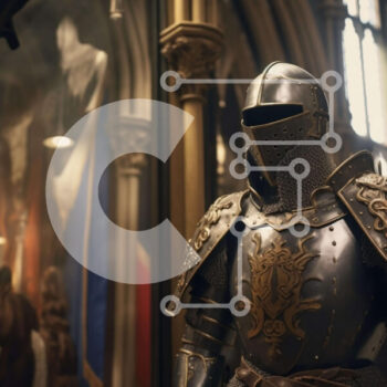 Intra Συλλεκτικό Ξύλινο Παζλ Plywood  4mm - Ιππότης με πανοπλία στο περίτεχνο δωμάτιο Σε Ξύλινο Κουτί - Διαστάσεις Puzzle: 10x10 cm – 25 κομμάτια - Image 1