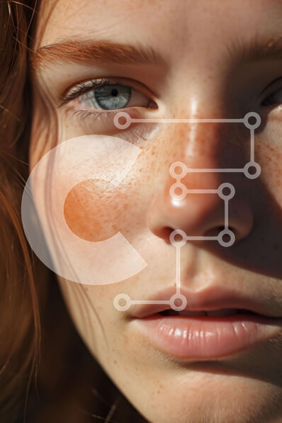 Intra Συλλεκτικό Ξύλινο Παζλ Plywood  4mm - Πορτρέτο μιας γυναίκας με καστανοκόκκινα μαλλιά και μπλε μάτια Σε Ξύλινο Κουτί - Διαστάσεις Puzzle: 10x10 cm – 25 κομμάτια