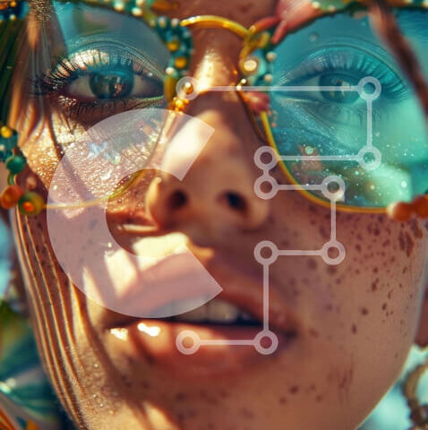 Intra Συλλεκτικό Ξύλινο Παζλ Plywood  4mm - Κομψή γυναίκα με πολύχρωμα αξεσουάρ Σε Ξύλινο Κουτί - Διαστάσεις Puzzle: 10x10 cm – 25 κομμάτια - Image 1