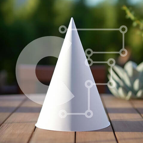 Intra Συλλεκτικό Ξύλινο Παζλ Plywood 4mm - Λευκό αντικείμενο σε σχήμα κώνου σε ξύλινο τραπέζι Σε Ξύλινο Κουτί - Διαστάσεις: 10x10 cm – 25 κομμάτια - Image 1