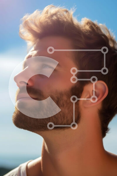 Intra Συλλεκτικό Ξύλινο Παζλ Plywood  4mm - Άτομο που κοιτάζει ψηλά στον ουρανό Σε Ξύλινο Κουτί - Διαστάσεις Puzzle: 10x10 cm – 25 κομμάτια