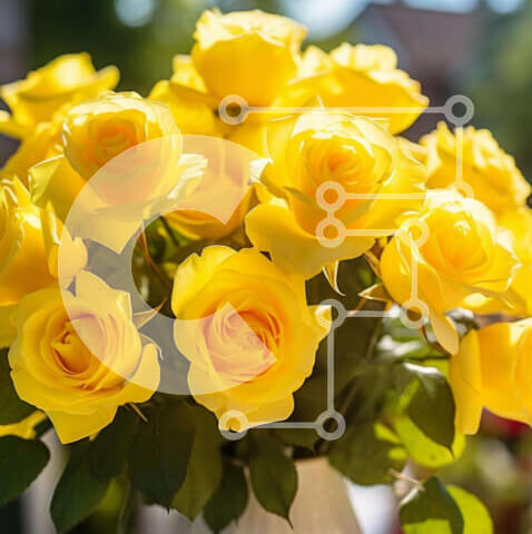 Intra Συλλεκτικό Ξύλινο Παζλ Plywood  4mm - Floral σύνθεση σε λευκό βάζο σε τραπέζι εξωτερικού χώρου Σε Ξύλινο Κουτί - Διαστάσεις: 10x10 cm – 25 κομμάτια - Image 1