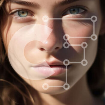 Intra Συλλεκτικό Ξύλινο Παζλ Plywood  4mm - Πορτρέτο μιας νεαρής γυναίκας με καστανά μαλλιά και μπλε μάτια Σε Ξύλινο Κουτί - Διαστάσεις Puzzle: 10x10 cm – 25 κομμάτια - Image 1