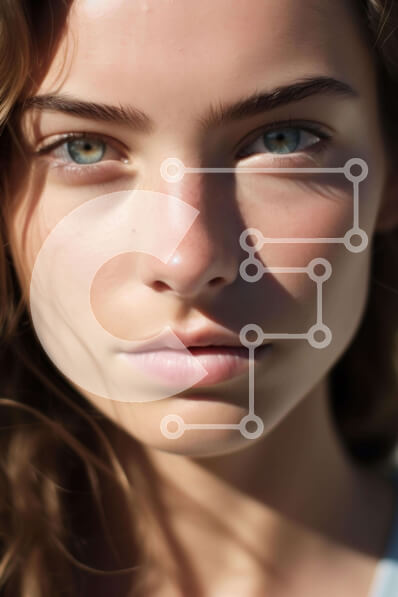 Intra Συλλεκτικό Ξύλινο Παζλ Plywood  4mm - Πορτρέτο μιας νεαρής γυναίκας με καστανά μαλλιά και μπλε μάτια Σε Ξύλινο Κουτί - Διαστάσεις Puzzle: 10x10 cm – 25 κομμάτια