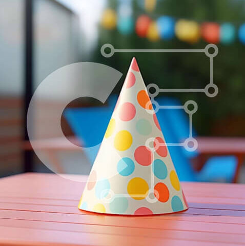 Intra Συλλεκτικό Ξύλινο Παζλ Plywood  4mm - Πολύχρωμο καπέλο για πάρτι σε ξύλινο τραπέζι εξωτερικού χώρου Σε Ξύλινο Κουτί - Διαστάσεις: 10x10 cm – 25 κομμάτια - Image 1