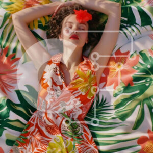 Intra Συλλεκτικό Ξύλινο Παζλ Plywood  4mm - Γυναίκα που κοιμάται σε κουβέρτα με floral print Σε Ξύλινο Κουτί - Διαστάσεις Puzzle: 10x10 cm – 25 κομμάτια