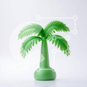 Intra Συλλεκτικό Ξύλινο Παζλ Plywood  4mm - Πράσινος φοίνικας σε πρώτο πλάνο Σε Ξύλινο Κουτί - Διαστάσεις: 10x10 cm – 25 κομμάτια