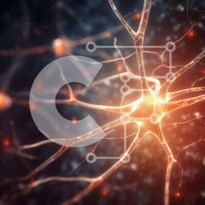 Intra Συλλεκτικό Ξύλινο Παζλ Plywood  4mm - Κοντινή εικόνα ενός νευρώνα με φωτεινά χρώματα Σε Ξύλινο Κουτί - Διαστάσεις Puzzle: 10x10 cm – 25 κομμάτια - Image 1