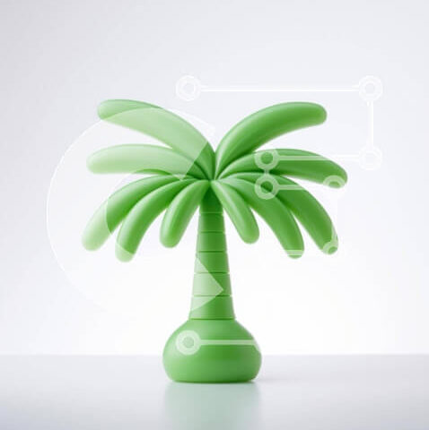 Intra Συλλεκτικό Ξύλινο Παζλ Plywood  4mm - Μικρός πράσινος φοίνικας στο τραπέζι Σε Ξύλινο Κουτί - Διαστάσεις: 10x10 cm – 25 κομμάτια - Image 1