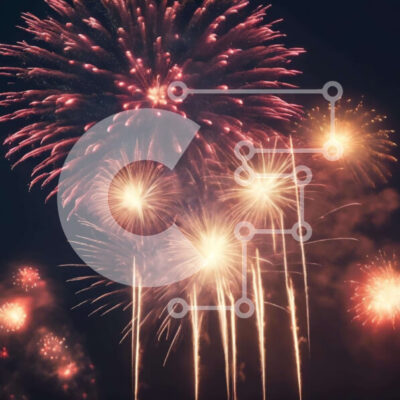 Intra Συλλεκτικό Ξύλινο Παζλ Plywood  4mm - Πολύχρωμη επίδειξη πυροτεχνημάτων στον νυχτερινό ουρανό Σε Ξύλινο Κουτί - Διαστάσεις: 10x10 cm – 25 κομμάτια - Image 1