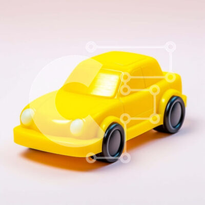 Intra Συλλεκτικό Ξύλινο Παζλ Plywood 4mm - Κίτρινο παιχνίδι αυτοκίνητο σε υπόλευκο φόντο Σε Ξύλινο Κουτί - Διαστάσεις Puzzle: 10x10 cm – 25 κομμάτια - Image 1