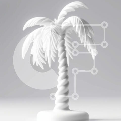 Intra Συλλεκτικό Ξύλινο Παζλ Plywood 4mm - Μικρός λευκός φοίνικας στο τραπέζι Σε Ξύλινο Κουτί - Διαστάσεις: 10x10 cm – 25 κομμάτια - Image 1