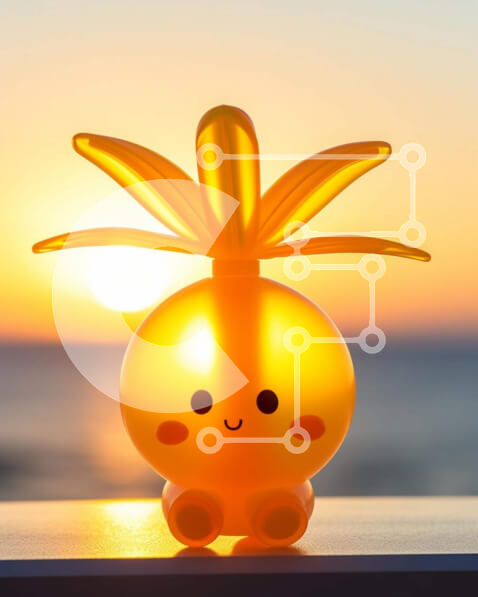 Intra Συλλεκτικό Ξύλινο Παζλ Plywood  4mm - Κίτρινο παιχνίδι ανανάς σε υπαίθριο τραπέζι Σε Ξύλινο Κουτί - Διαστάσεις: 10x10 cm – 25 κομμάτια