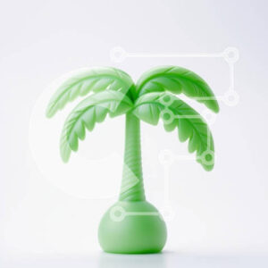 Intra Συλλεκτικό Ξύλινο Παζλ Plywood  4mm - Πράσινο παιχνίδι φοίνικα σε άσπρο φόντο Σε Ξύλινο Κουτί - Διαστάσεις: 10x10 cm – 25 κομμάτια