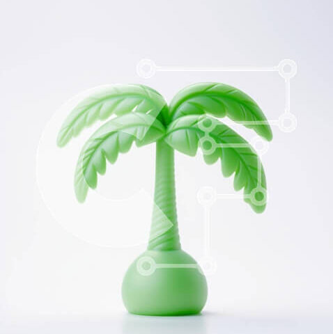 Intra Συλλεκτικό Ξύλινο Παζλ Plywood 4mm - Πράσινο παιχνίδι φοίνικα σε άσπρο φόντο Σε Ξύλινο Κουτί - Διαστάσεις: 10x10 cm – 25 κομμάτια - Image 1