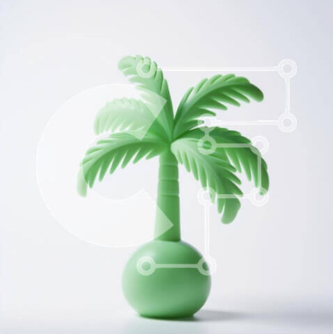 Intra Συλλεκτικό Ξύλινο Παζλ Plywood  4mm - Στολίδι με πράσινο φοίνικα Σε Ξύλινο Κουτί - Διαστάσεις: 10x10 cm – 25 κομμάτια - Image 1