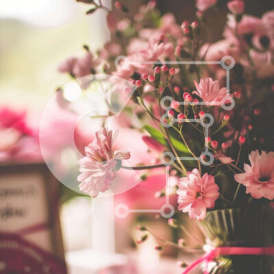 Intra Συλλεκτικό Ξύλινο Παζλ Plywood  4mm - Ροζ λουλούδια σε βάζο Σε Ξύλινο Κουτί - Διαστάσεις: 10x10 cm – 25 κομμάτια - Image 1