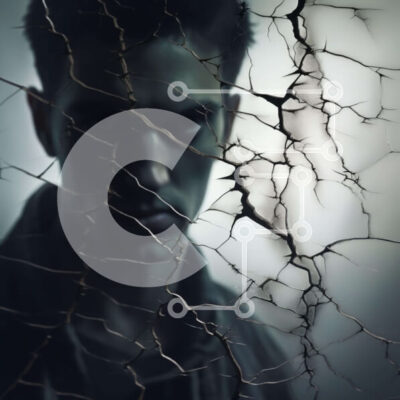 Intra Συλλεκτικό Ξύλινο Παζλ Plywood  4mm - Άτομο που στέκεται μπροστά από το ραγισμένο γυαλί Σε Ξύλινο Κουτί - Διαστάσεις Puzzle: 10x10 cm – 25 κομμάτια - Image 1