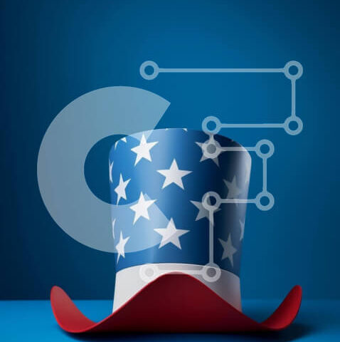 Intra Συλλεκτικό Ξύλινο Παζλ Plywood  4mm - Πατριωτικό κόκκινο λευκό μπλε καπέλο με αστέρια Σε Ξύλινο Κουτί - Διαστάσεις: 10x10 cm – 25 κομμάτια - Image 1