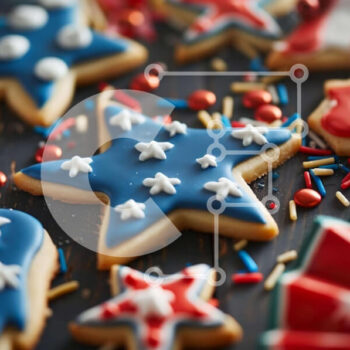 Intra Συλλεκτικό Ξύλινο Παζλ Plywood  4mm - Γιορτή για μπισκότα και καραμέλες 4ης Ιουλίου Σε Ξύλινο Κουτί - Διαστάσεις Puzzle: 10x10 cm – 25 κομμάτια - Image 1