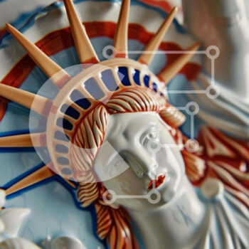 Intra Συλλεκτικό Ξύλινο Παζλ Plywood  4mm - Κοντινό πλάνο του αγάλματος της ελευθερίας Σε Ξύλινο Κουτί - Διαστάσεις Puzzle: 10x10 cm – 25 κομμάτια - Image 1