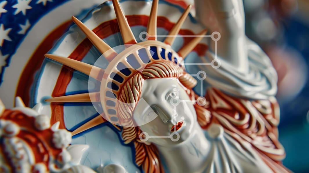 Intra Συλλεκτικό Ξύλινο Παζλ Plywood  4mm - Κοντινό πλάνο του αγάλματος της ελευθερίας Σε Ξύλινο Κουτί - Διαστάσεις Puzzle: 10x10 cm – 25 κομμάτια