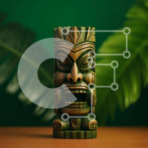 Intra Συλλεκτικό Ξύλινο Παζλ Plywood  4mm - Ξύλινη οθόνη Tiki Totem Σε Ξύλινο Κουτί - Διαστάσεις Puzzle: 10x10 cm – 25 κομμάτια