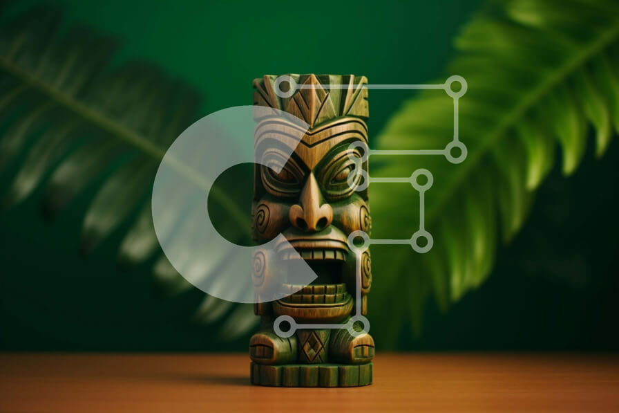 Intra Συλλεκτικό Ξύλινο Παζλ Plywood  4mm - Ξύλινη οθόνη Tiki Totem Σε Ξύλινο Κουτί - Διαστάσεις Puzzle: 10x10 cm – 25 κομμάτια