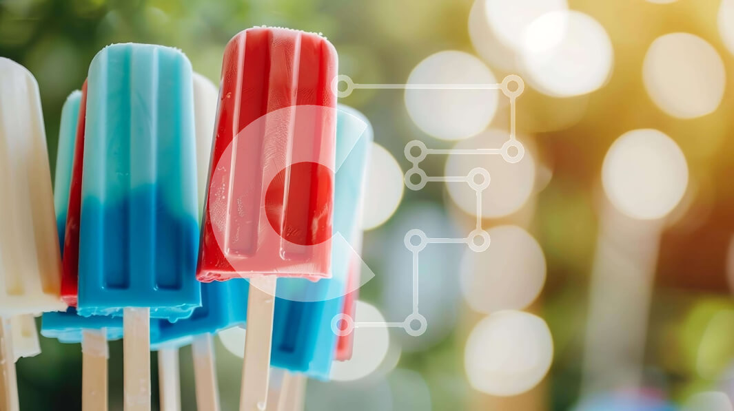 Intra Συλλεκτικό Ξύλινο Παζλ Plywood  4mm - Γιορτή 4ης Ιουλίου με Κόκκινα, Λευκά και Μπλε Popsicles Σε Ξύλινο Κουτί - Διαστάσεις: 10x10 cm – 25 κομμάτια