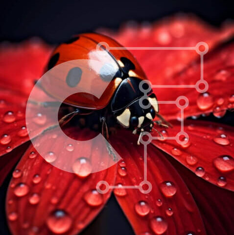 Intra Συλλεκτικό Ξύλινο Παζλ Plywood  4mm - Πασχαλίτσα στο πορτοκαλί λουλούδι Σε Ξύλινο Κουτί - Διαστάσεις: 10x10 cm – 25 κομμάτια - Image 1